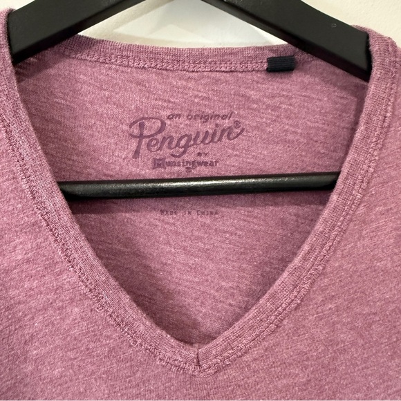 Original Penguin Men's Maroon V-Neck T-Shirt Size L - Picture 5 of 15
